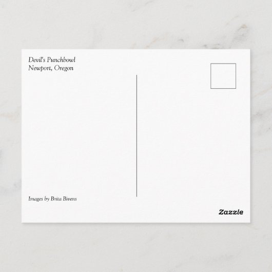Carte Postale Devil's Punchbowl, Newport, Oregon (Dos)