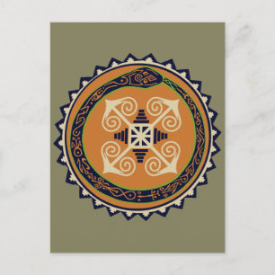 Carte Postale Devine Fire Wheel avec Ouroboros Snake VooDoo