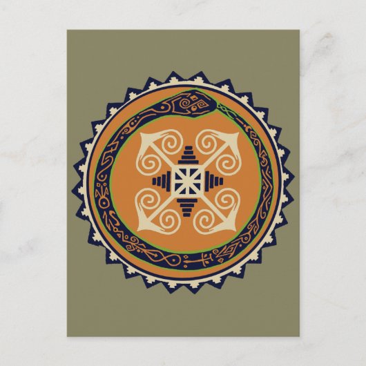 Carte Postale Devine Fire Wheel avec Ouroboros Snake VooDoo (Devant)