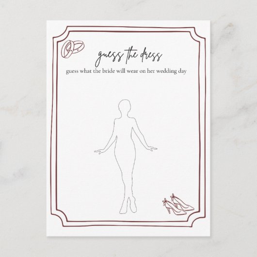 Carte Postale Devinez la robe jeu de Baby Shower (Devant)