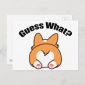 Carte Postale Devinez quel Humour Corgi Butt (Devant / Derrière)