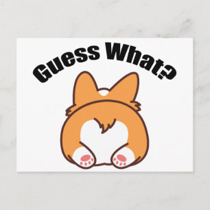 Carte Postale Devinez quel Humour Corgi Butt