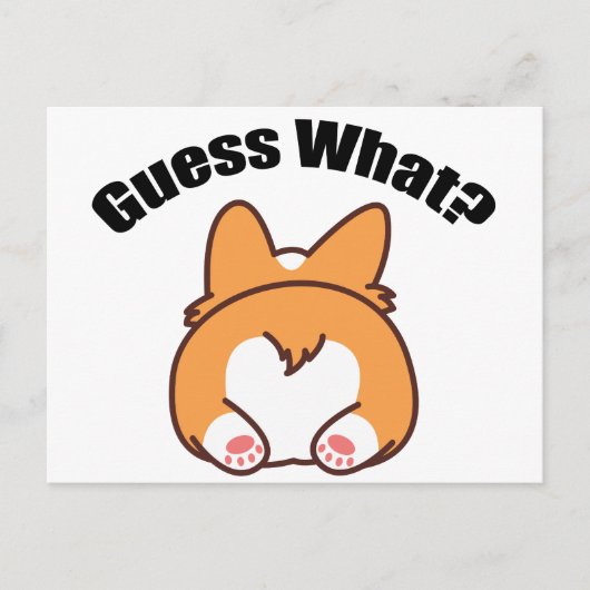 Carte Postale Devinez quel Humour Corgi Butt (Devant)