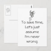 Carte postale Devis amusant (Devant / Derrière)