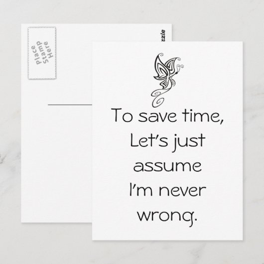 Carte postale Devis amusant (Devant / Derrière)