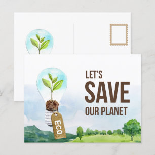Carte Postale Devis d'aquarelle Green Energy