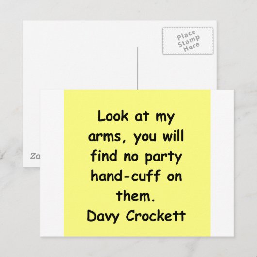 Carte Postale devis davy crockett (Devant / Derrière)