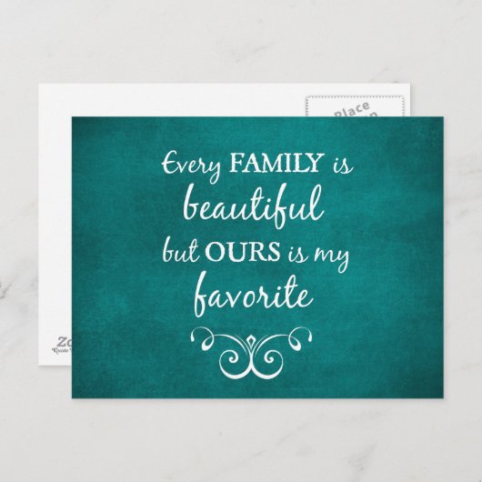 Carte Postale Devis de famille inspirant (Devant / Derrière)