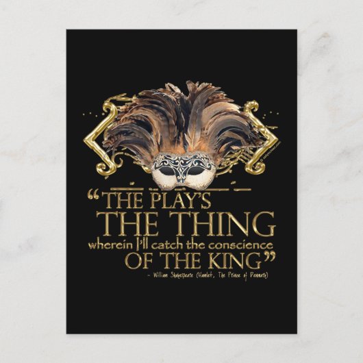 Carte Postale Devis de lecture de hameçon (version or) (Devant)