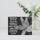 CARTE POSTALE DEVIS DE SCRIPTURE BIBLE 2:10 DES ÉPHÉSIENS (Debout devant)