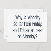 Carte Postale Devis drôle du lundi (Devant / Derrière)