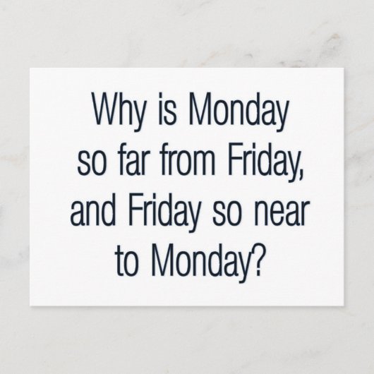 Carte Postale Devis drôle du lundi (Devant)