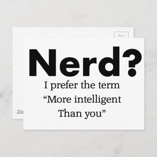 Carte Postale Devis drôle nerd (Devant / Derrière)