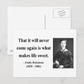 Carte Postale Devis Emily Dickinson 5b (Devant / Derrière)