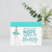 Carte Postale Devis motivationnel/Ballerina/turquoise (Debout devant)