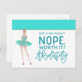 Carte Postale Devis motivationnel/Ballerina/turquoise (Devant / Derrière)
