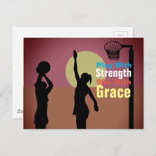 Carte Postale Devis Netball Thème De Shooter Objectif (Devant / Derrière)