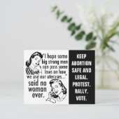 Carte Postale Devis Pro Choice Citation caricature politique Hum (Debout devant)