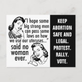 Carte Postale Devis Pro Choice Citation caricature politique Hum (Devant)