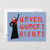 Carte Postale Dévoiler les droits des femmes musulmanes (Devant / Derrière)