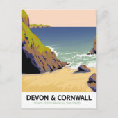 Carte Postale Devon & Cornwall "voyagent par le rail" voyage de (Devant)