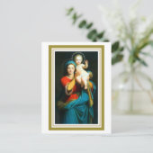 Carte postale dévotionnelle Marie soulevant Jésus (Debout devant)