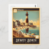 Carte Postale Dewey Beach, Delaware | VINTAGE (Devant / Derrière)