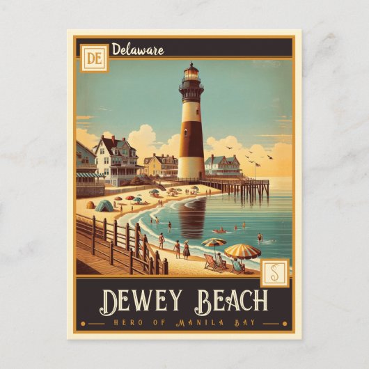 Carte Postale Dewey Beach, Delaware | VINTAGE (Devant)