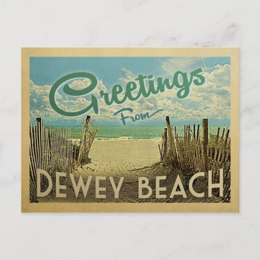 Carte Postale Dewey Beach Vintage voyage (Devant)