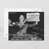 Carte Postale Dewey Beats Truman Funny Cadeaux Boutons Tee - shi (Devant / Derrière)