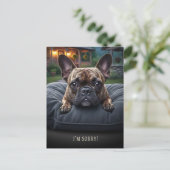 Carte postale d'excuse Bouledogue Français (Debout devant)
