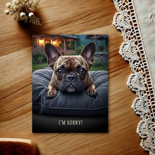 Carte postale d'excuse Bouledogue Français