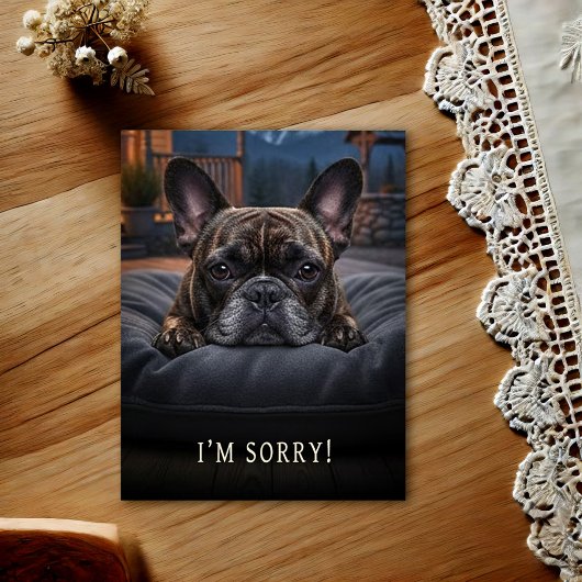 Carte postale d'excuse pour Bouledogue français