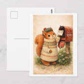 Carte postale d'expédition de style vintage écureu (Devant / Derrière)