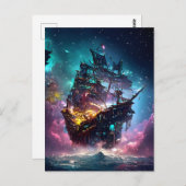 Carte postale d'expédition pirate générée par IA (Devant / Derrière)