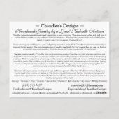 Carte postale Dezigns de Chandler (Dos)