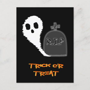 Carte postale d'Halloween de fantôme effrayant ave