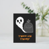 Carte postale d'Halloween de fantôme effrayant ave (Debout devant)