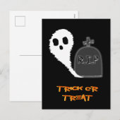 Carte postale d'Halloween de fantôme effrayant ave (Devant / Derrière)