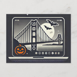 Carte postale d'Halloween de San Francisco épouvan