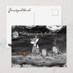 Carte postale d'Halloween du cimetière de Fig & Bl