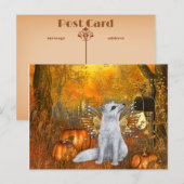 Carte postale d'Halloween effrayante avec Renard F (Devant / Derrière)