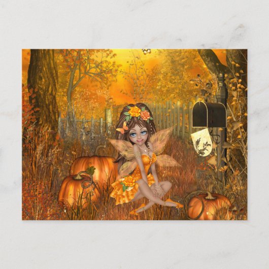 Carte postale d'Halloween effrayante avec Woodland (Devant)