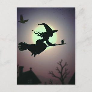 Carte postale d'Halloween effrayante de nuit
