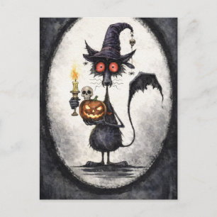 Carte postale d'Halloween effrayante de nuit