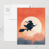 Carte postale d'Halloween effrayante de nuit (Devant / Derrière)