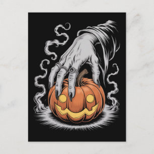 Carte postale d'Halloween effrayante de nuit
