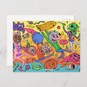 Carte postale d'Halloween mignonne (Devant / Derrière)