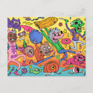 Carte postale d'Halloween mignonne