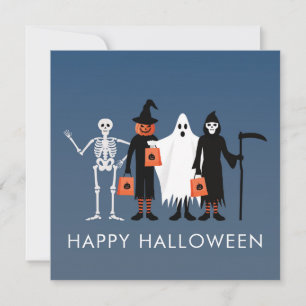 Carte postale d'Halloween pour les enfants qui fon